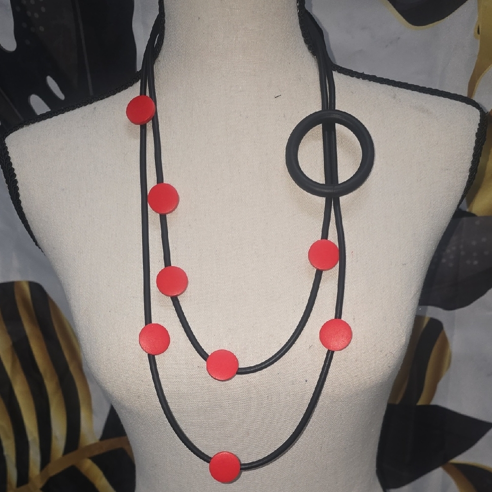 Black and Red Statement Necklace